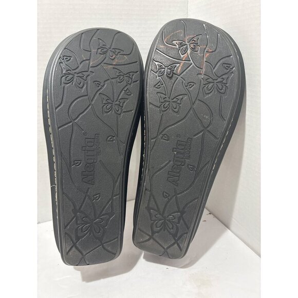 Alegria Womens Leather Mary Jane slip on Tuscany Leopard Gold Stripe Shoes sz 37 - Picture 5 of 7